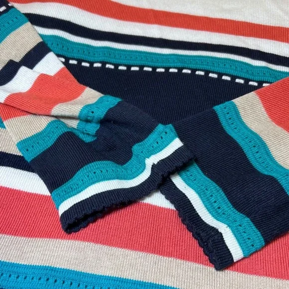 Alfred Dunner Sweater Womens XL Multi Colored Striped Knit Top Acrylic Casual - Picture 7 of 11